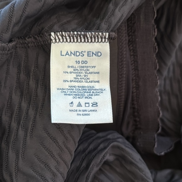 Land's End | Women's Swim Top | Black/Textured | size 10 DD - Picture 4 of 4